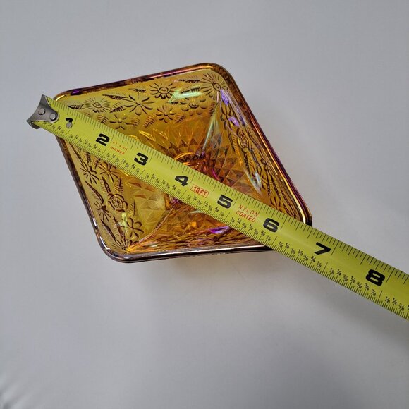 Vintage Indiana Glass Marigold Carnival Glass Pedestal Candy Dish - Picture 9 of 10
